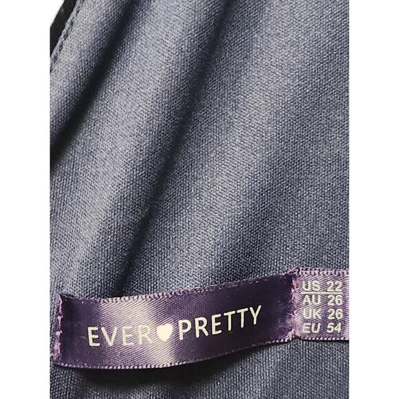 Ever Pretty Velvet Dress Women's 22 NWOT Blue Pink Ombre Sequin Stretch V Neck - Picture 5 of 11